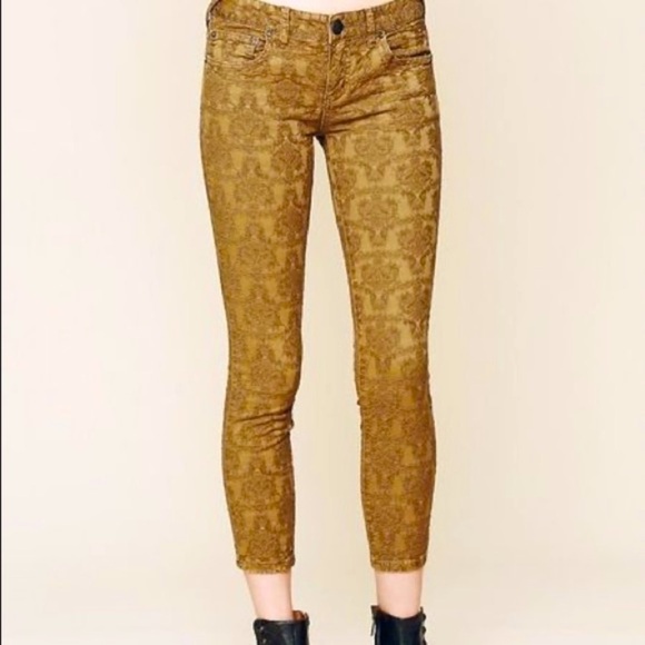 “FREE PEOPLE” Jacquard Skinny Ankle Jeans - Picture 1 of 15
